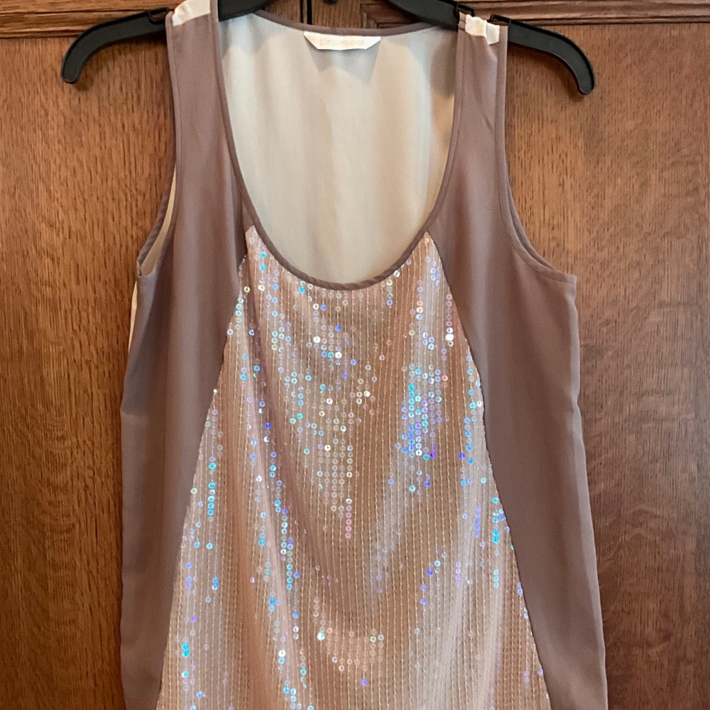 Promod Taupe Sequin Tank Top